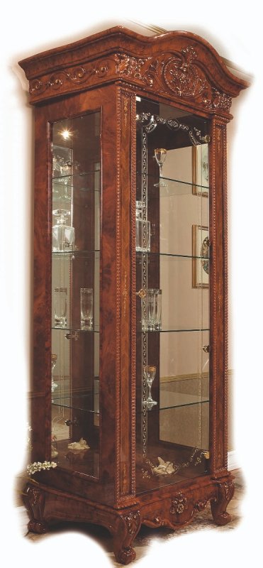 Saltarelli Mobili Saltarelli Versailles Walnut Vetrina Curio 1 Door Tall