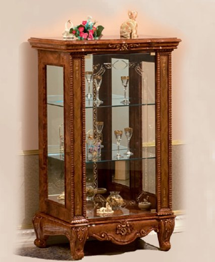 Saltarelli Mobili Saltarelli Versailles Walnut Vetrina Curio 1 Door Small