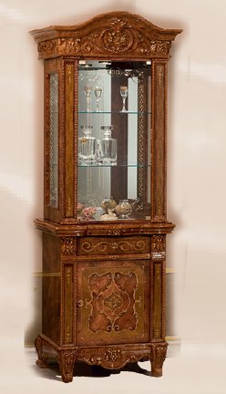 Saltarelli Mobili Saltarelli Versailles Walnut Vetrina Curio 1 doors with Hutch