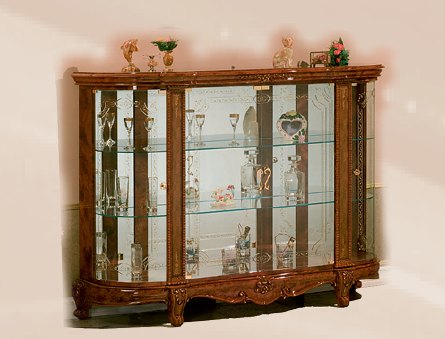 Saltarelli Mobili Saltarelli Versailles Walnut Vetrina Curio 4 doors