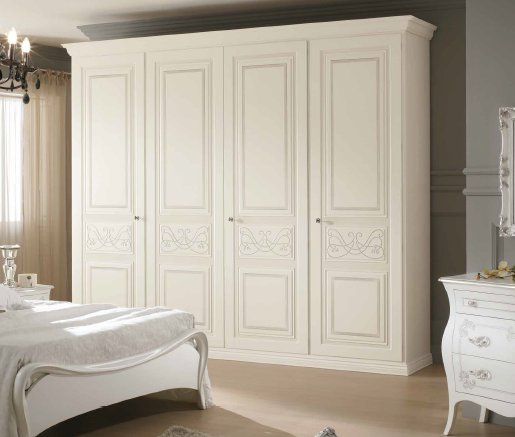 Saltarelli Mobili Saltarelli Classici Capri 4 Door Wardrobe in White Finish