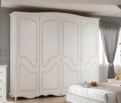 Saltarelli Mobili Saltarelli Classici Ischia 4 Door Wardrobe in White Finish