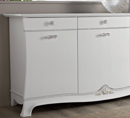 Saltarelli Mobili Saltarelli Giulia White 2 Doors Sideboard with Drawers.