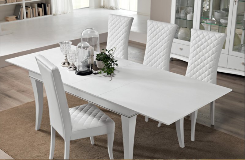 Saltarelli Mobili Saltarelli Giulia White Rectangular Table.