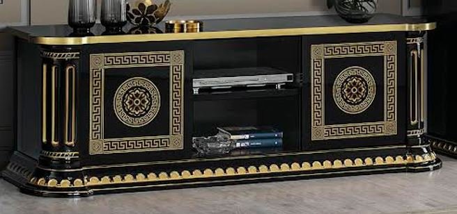 Accadueo H2O H2O Design Aurora Black-Gold Low Sideboard TV Unit