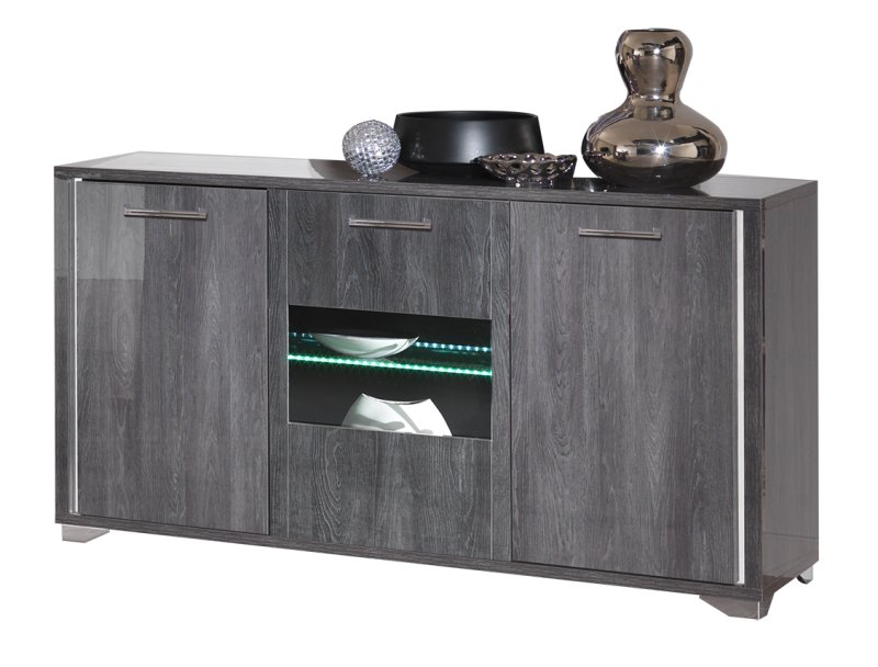 San Martino Italy San Martino Armony Grey 3 Door Sideboard with LED Lights