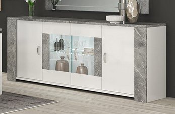 San Martino Italy San Martino Vivaldi White And Marble 4 Door Sideboard