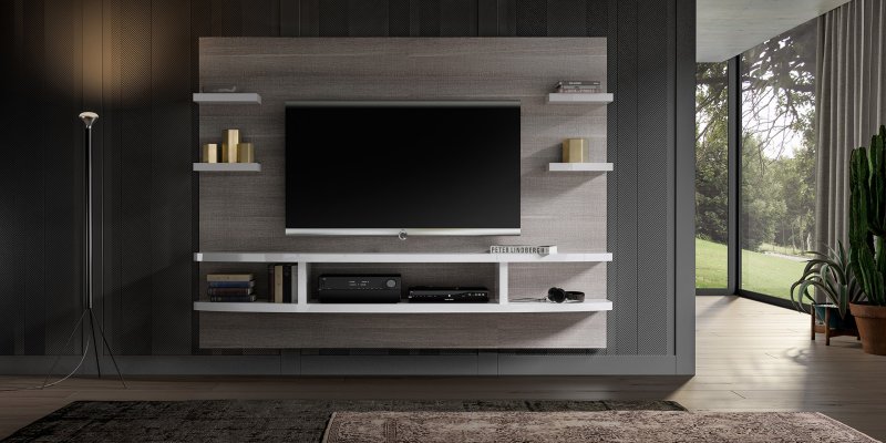 Status SRL Italy Status Wall Unit Grey Oak + White