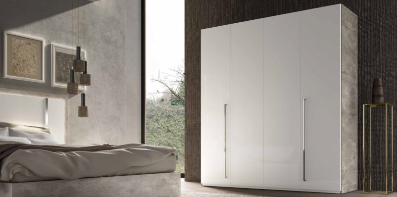 Status SRL Italy Status Treviso Grey 4 Door Wardrobe