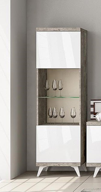 Status SRL Italy Status Treviso Grey 1 Door Vitrine