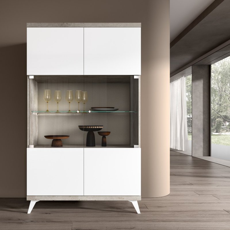 Status SRL Italy Status Treviso Grey 2 Door Vitrine