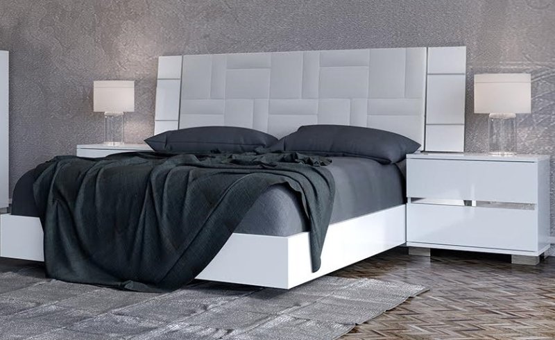 Status SRL Italy Status Dream Geo Bed Frame In White High Gloss