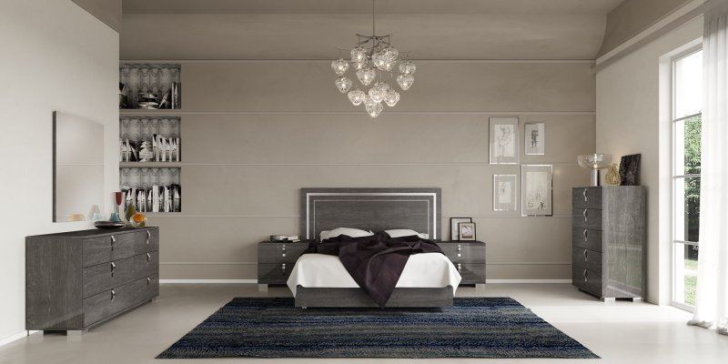 Status SRL Italy Status Sarah Grey Birch Italian Bedroom Group