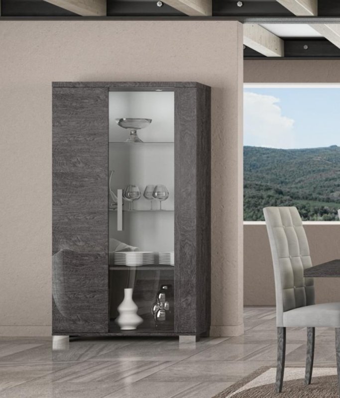 Status SRL Italy Status Sarah Grey Birch 2 Door Vitrine