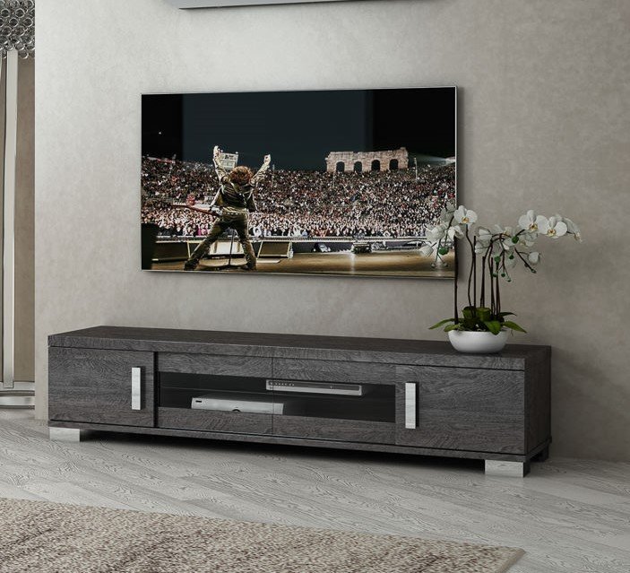 Status SRL Italy Status Sarah Grey Birch 4 Door TV Unit With Central Sliding Door