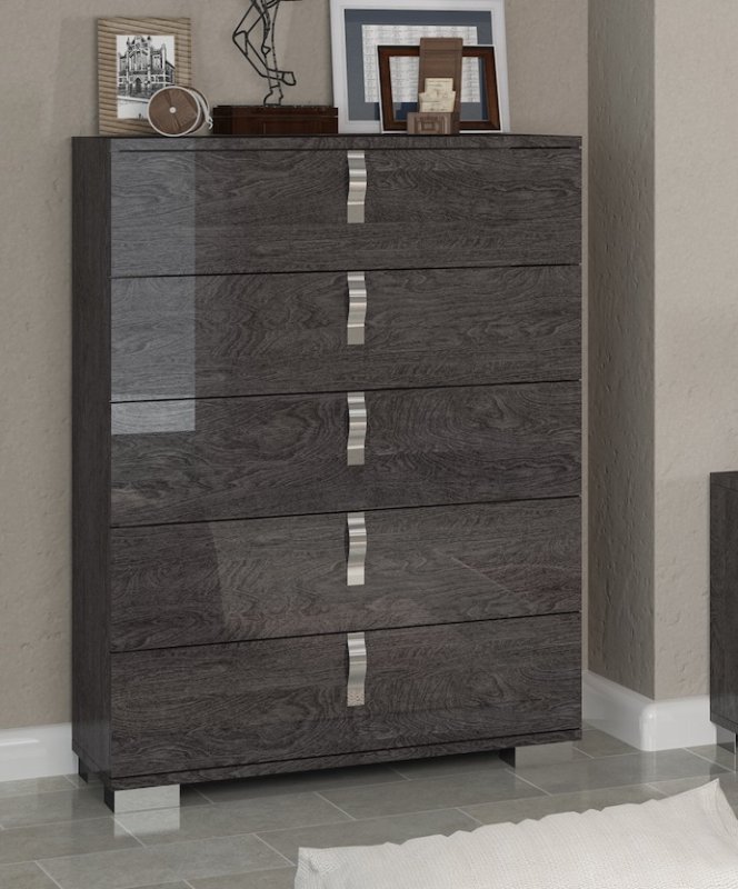 Status SRL Italy Status Sarah Grey Birch Italian Tall Chest