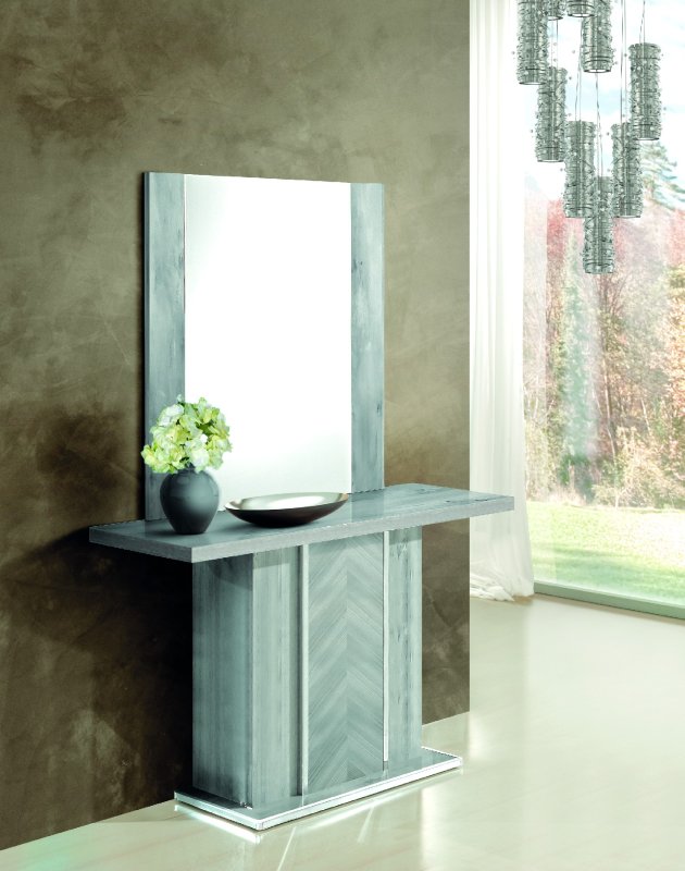 Accadueo H2O H2O Design Alexa Light Grey Glossy Console Table