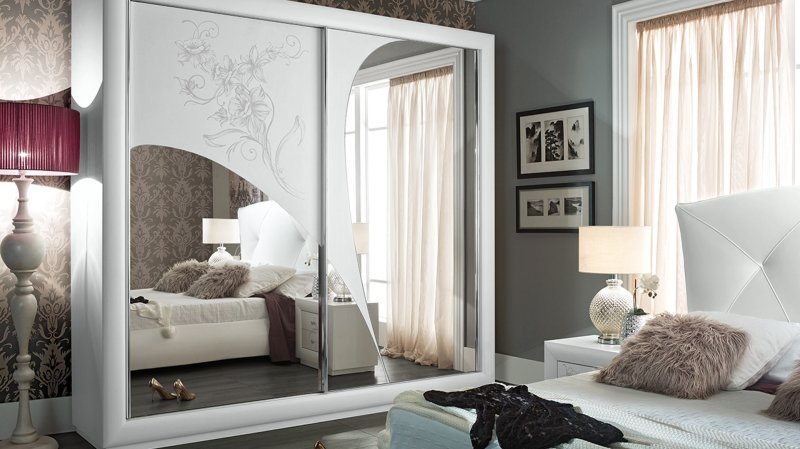 Tuttomobili Italy Tuttomobili Camilla White 2 Door Sliding Wardrobe