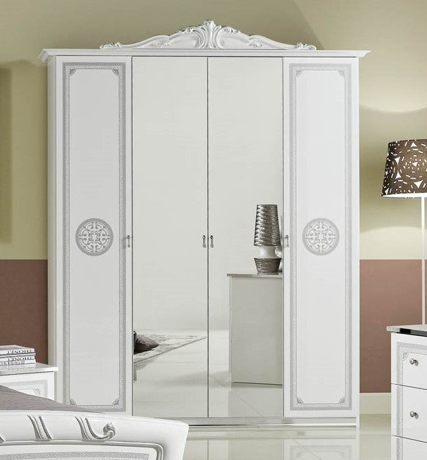 Tuttomobili Italy Tuttomobili Greta White 4 Door Wardrobe