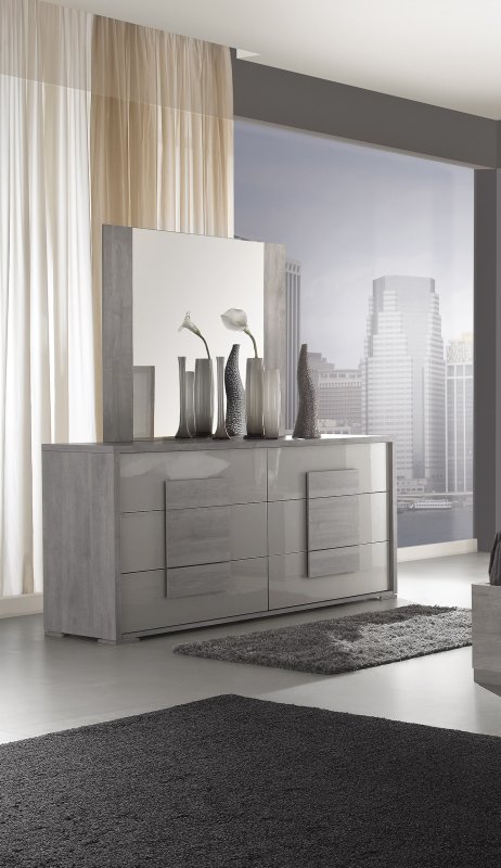Tuttomobili Italy Tuttomobili Lia Grey Large Chest Of Drawers