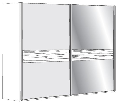 3 Door Sliding Wardrobe with Havana Glass, all doors with 2 Panels