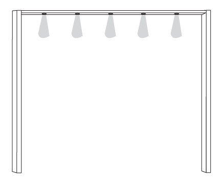 3 Door Sliding Wardrobe with 1 Centre Havana Glass and 2 Wooden Doors in Carcase Colour, all doors w
