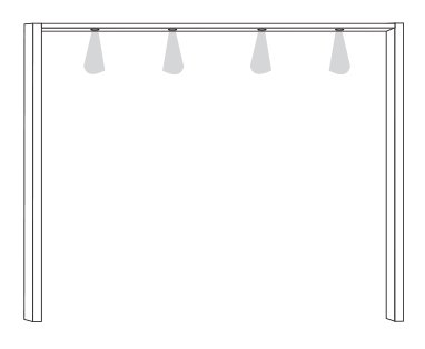 2 Door Sliding Wardrobe with 1 Right Havana Glass and 1 Left Wooden Door in Carcase Colour, all door