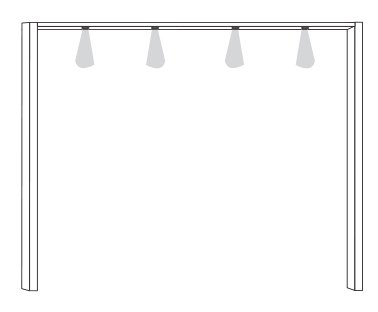 2 Door Sliding Wardrobe with Havana Glass, all doors with 5 Panels
