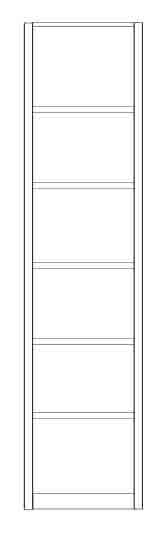 2 Door Sliding Wardrobe with Right Crystal Mirror Door and Left Wooden Door with 5 Panels
