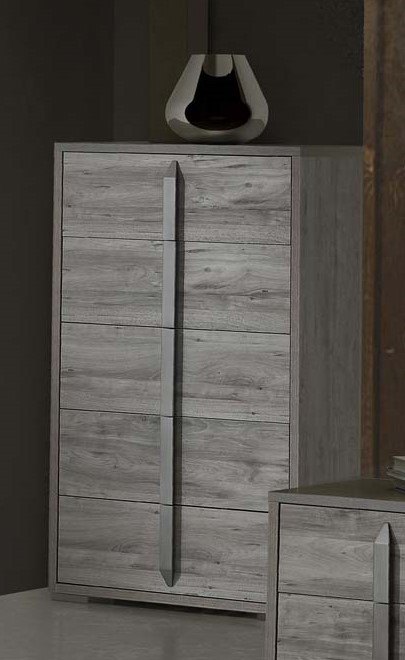 Tuttomobili Italy Tuttomobili Evelyn Grey 5 Drawer Chest