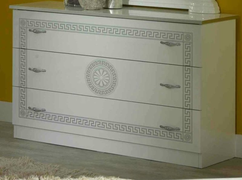 Ben Company Ben Company New Serena White & Silver 3 Drawer Dresser