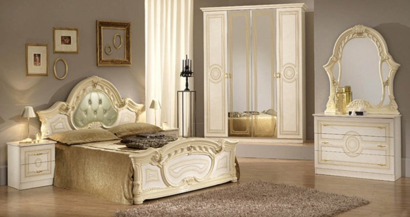 Ben Company Ben Company Sara Beige Bedroom Group with 6 Door Wardrobe