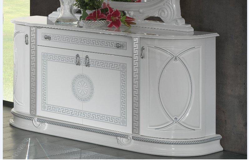 Ben Company Ben Company New Venus White & Silver 4 Door Buffet