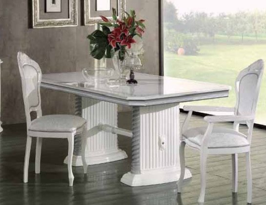 Ben Company Ben Company New Venus White & Silver Ext- Dining Table