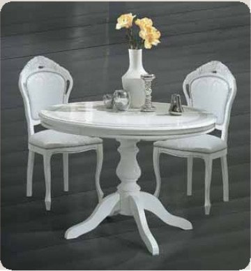 Ben Company Ben Company New Venus White & Silver Round Table