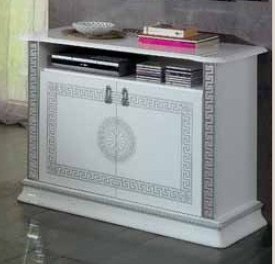 Ben Company Ben Company New Venus White & Silver TV Stand