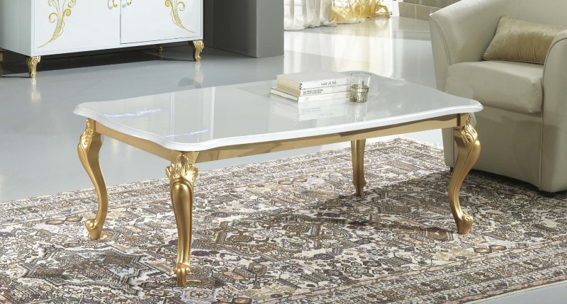 Ben Company Ben Company Sofia White and Gold Day Coffee Table