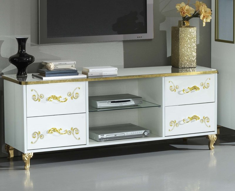 Ben Company Ben Company Sofia White and Gold Day TV stand Plasma