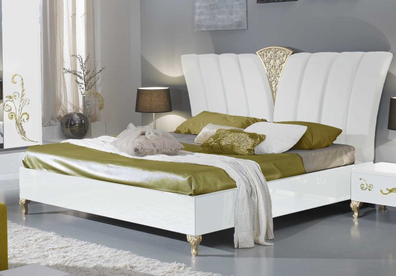 Ben Company Ben Company Sofia White and Gold Night Bed