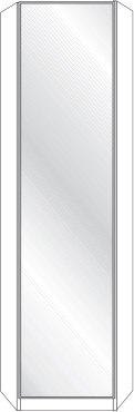 2 Door Sliding Wardrobe with Left Crystal Mirror Door and Right Wooden Door with 2 Panels