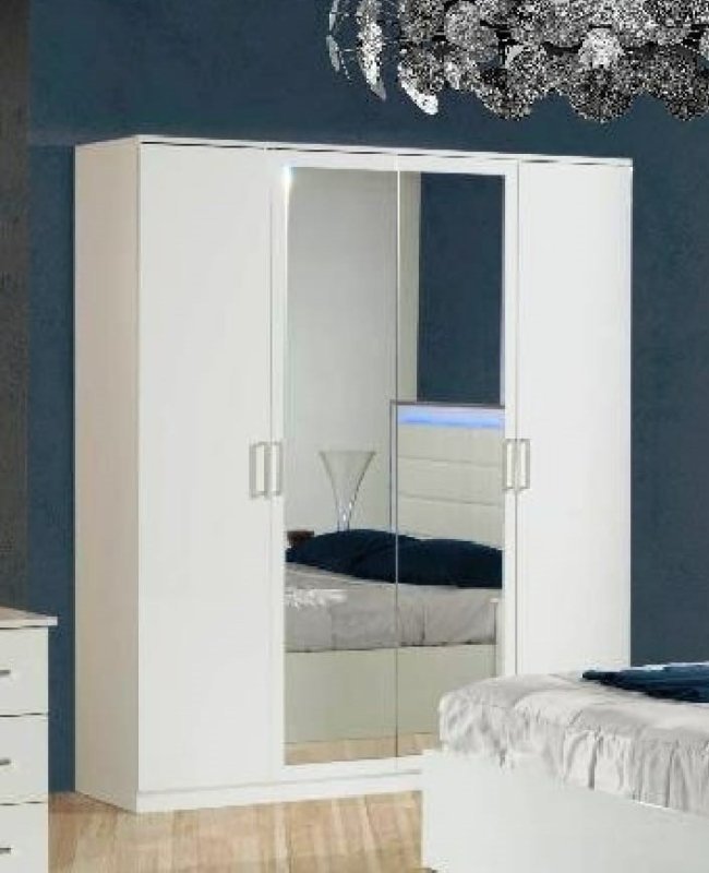 Ben Company Ben Company Ambra White 4 Door Wardrobe