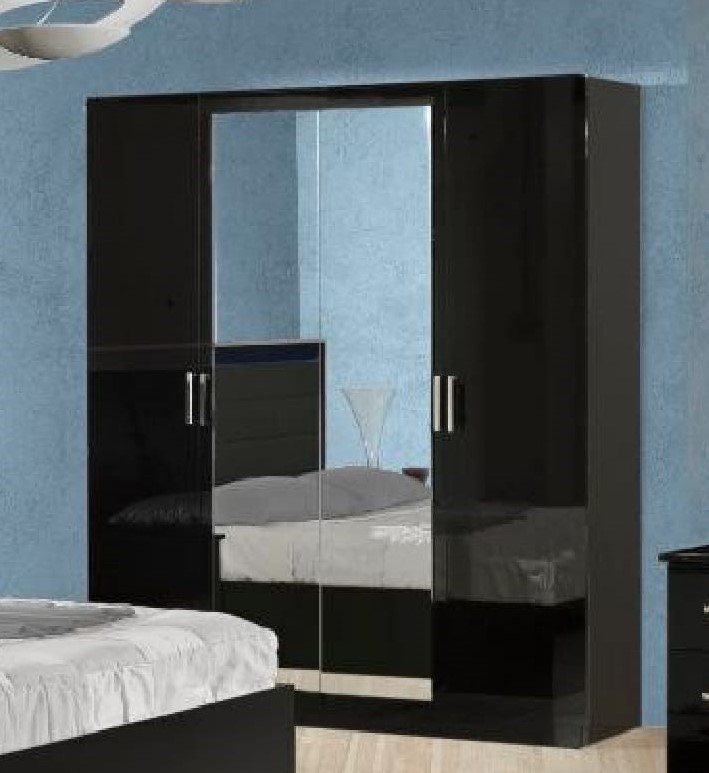 Ben Company Ben Company Ambra Black 4 Door Wardrobe