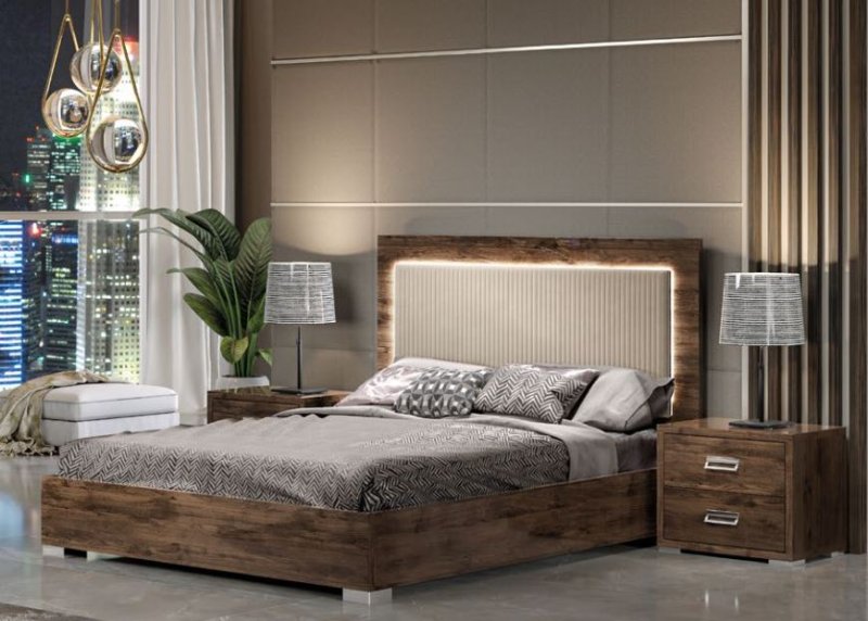 Accadueo H2O H2O Design Bella Rovere Oak Bed Frame