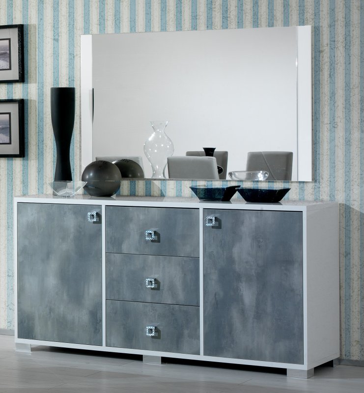 Ben Company Ben Company Stella White-Grey 3 Door Sideboard