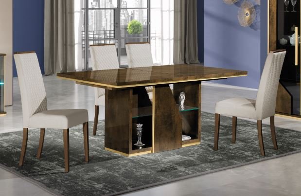 Accadueo H2O H2O Design Desiree Bronze Gold Extendable Dining Table