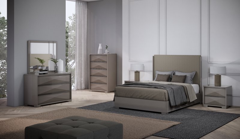 Imab Group Imab Group Agata Dove Glossy Bedroom Group