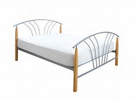 Juliet Silver & Beech Bed Frame