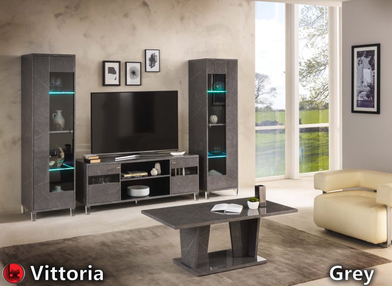 Ben Company Ben Company Vittoria Grey 1 Door Vitrine