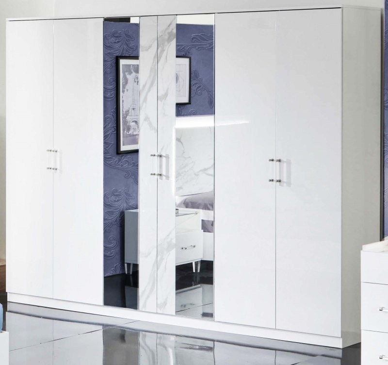 Ben Company Ben Company Cristal White 4 Door Wardrobe