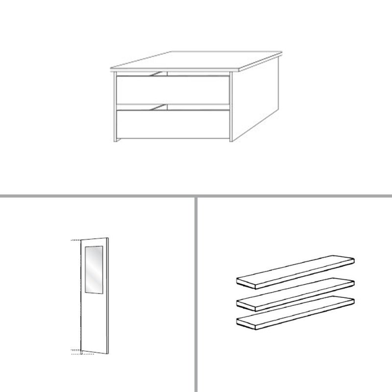 Wiemann German Furniture Interior package Basic for wardrobe width 250cm